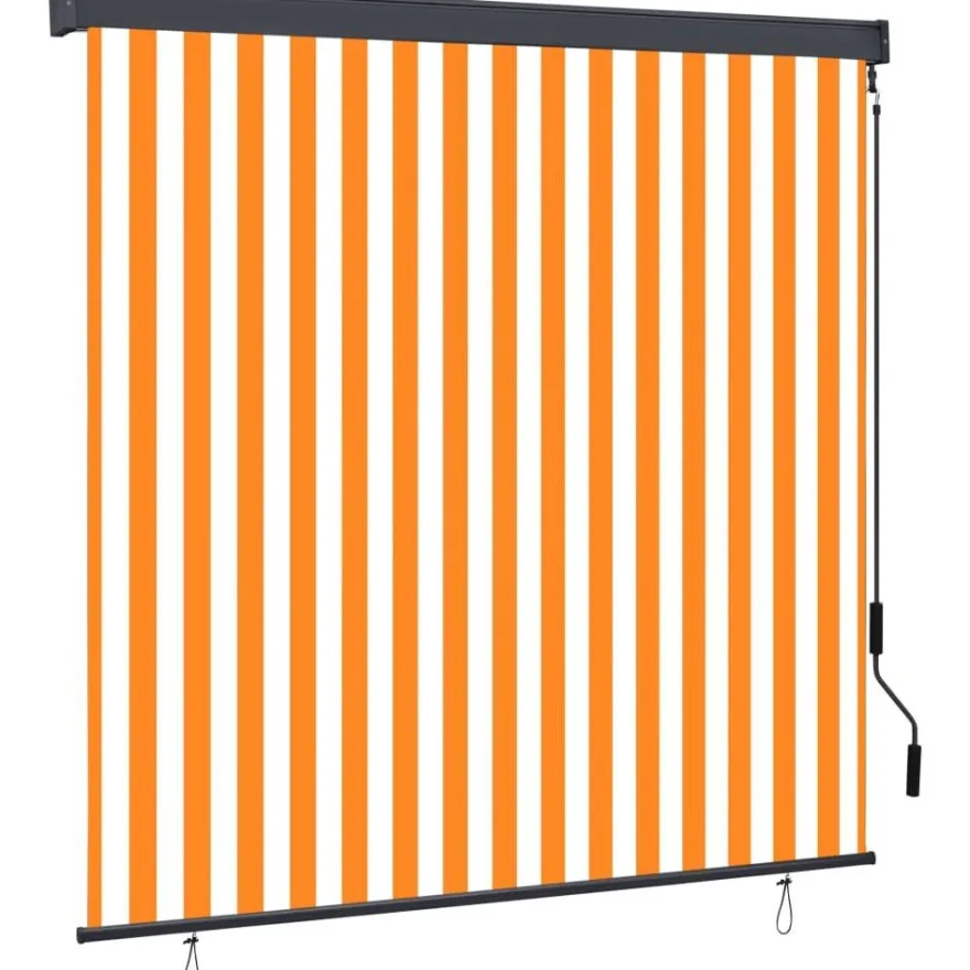 Ulkorullaverho 160x250 cm valkoinen ja oranssi