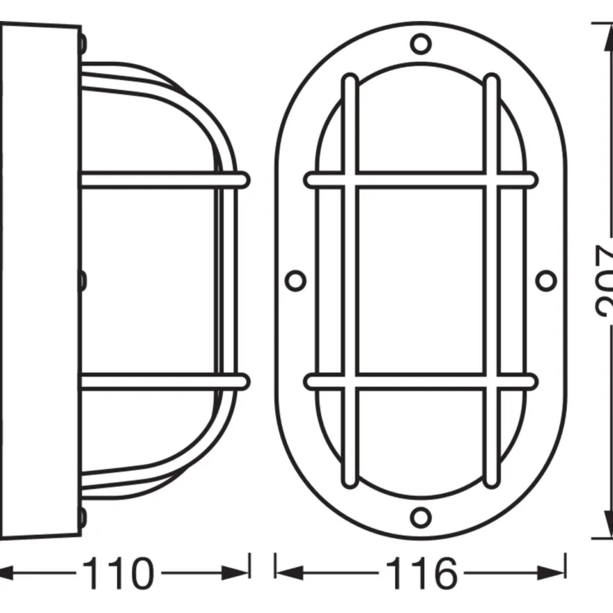 Ulkoseinävalaisin Osram Bulkhead Essential ovaali E27 IP54