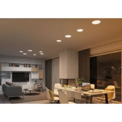Upotettava LED-paneeli Paulmann Veluna, Smart Home Zigbee 3.0, IP44, Ø21.5cm, 17W, säädettävä värilämpötila, himmennettävä
