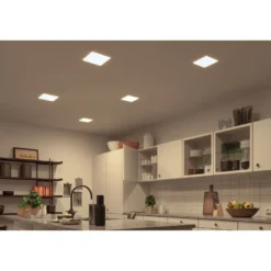 Upotettava LED-paneeli Paulmann Veluna, Smart Home Zigbee 3.0, IP44, 18.5x18.5cm, 14W, säädettävä värilämpötila, himmennettävä