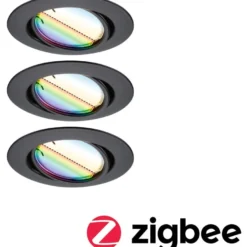 Upotettava LED-valaisin Paulmann Base Coin, 3kpl, Smart Home Zigbee 3.0, Ø90mm, himmennettävä, RGBW+, eri värejä