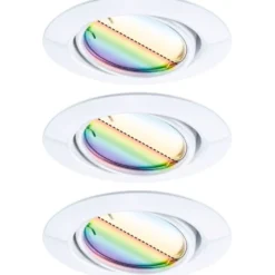 Upotettava LED-valaisin Paulmann Base Coin, 3kpl, Smart Home Zigbee 3.0, Ø90mm, himmennettävä, RGBW+, eri värejä