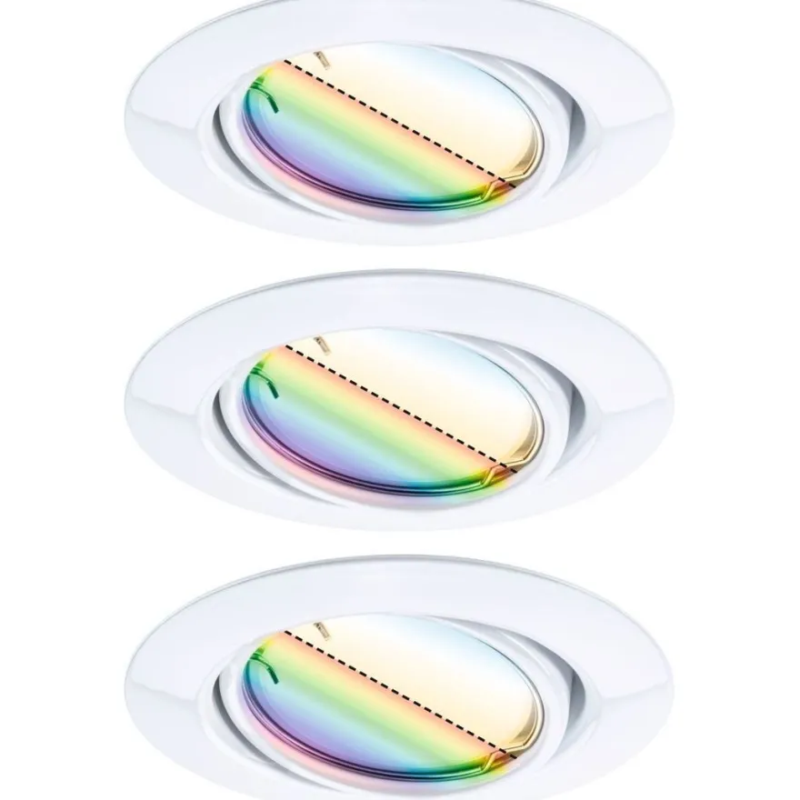 Upotettava LED-valaisin Paulmann Base Coin, 3kpl, Smart Home Zigbee 3.0, Ø90mm, himmennettävä, RGBW+, eri värejä