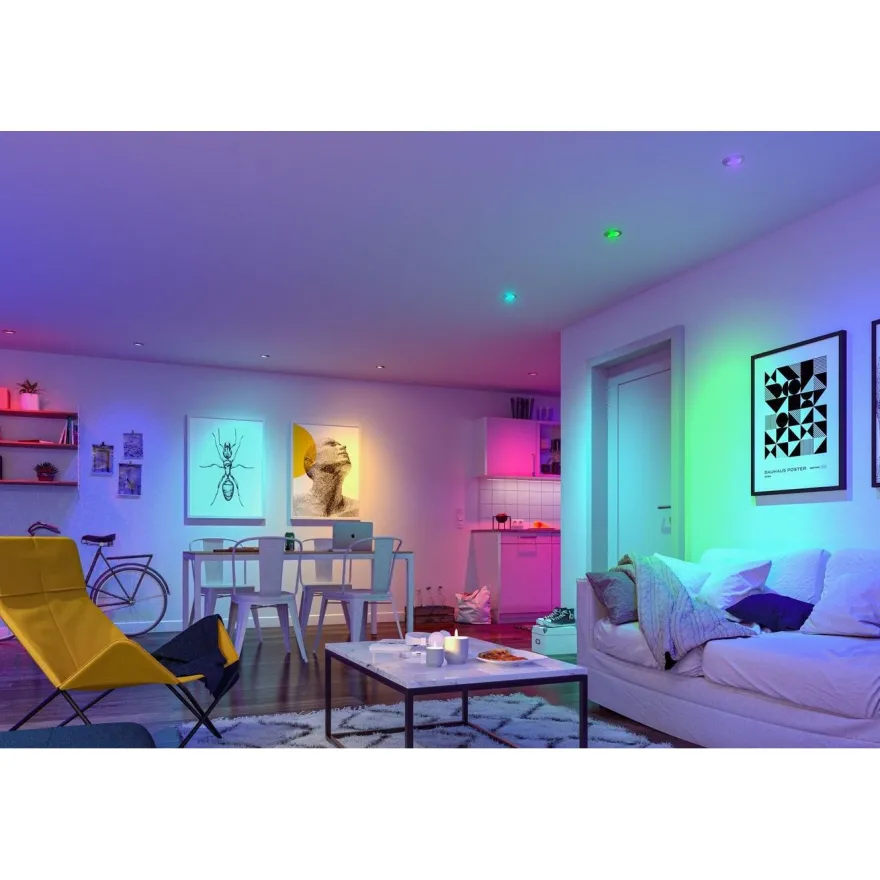 Upotettava LED-valaisin Paulmann Base Coin, 3kpl, Smart Home Zigbee 3.0, Ø90mm, himmennettävä, RGBW+, eri värejä