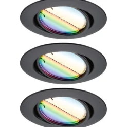 Upotettava LED-valaisin Paulmann Base Coin, 3kpl, Smart Home Zigbee 3.0, Ø90mm, himmennettävä, RGBW+, eri värejä