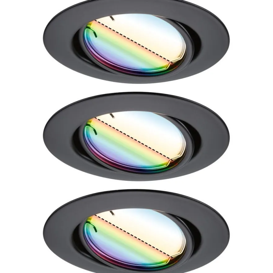 Upotettava LED-valaisin Paulmann Base Coin, 3kpl, Smart Home Zigbee 3.0, Ø90mm, himmennettävä, RGBW+, eri värejä