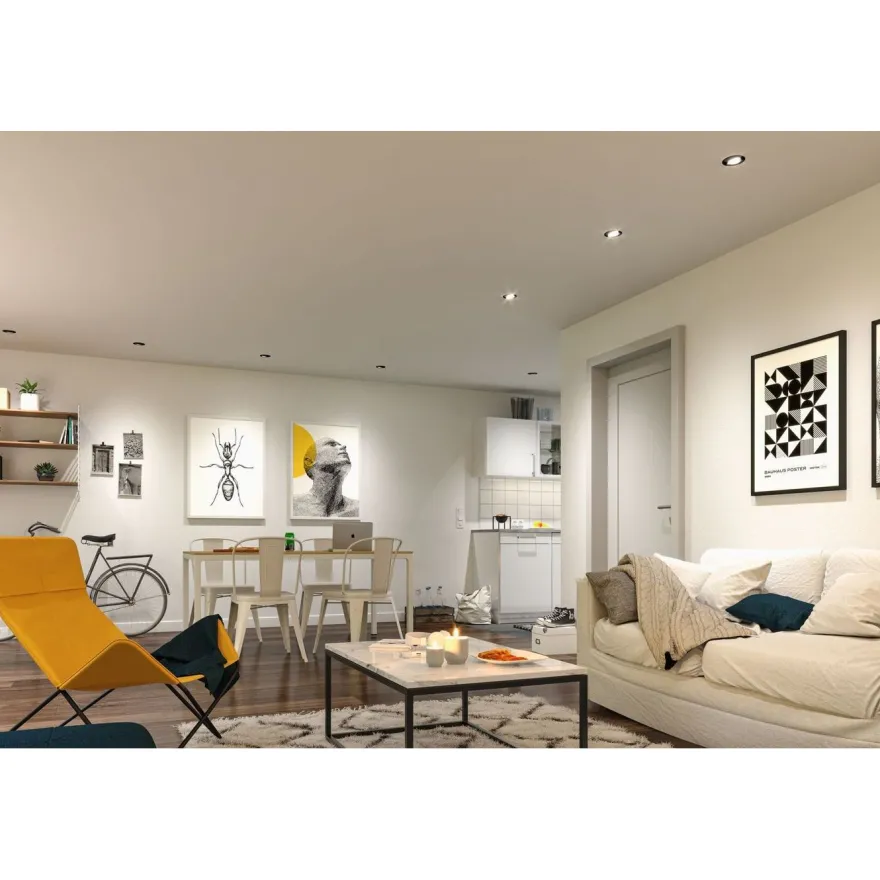 Upotettava LED-valaisin Paulmann Base Coin, 3kpl, Smart Home Zigbee 3.0, Ø90mm, himmennettävä, RGBW+, eri värejä