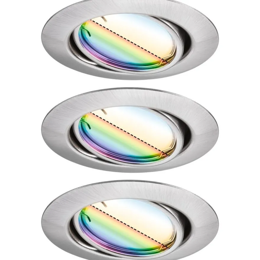 Upotettava LED-valaisin Paulmann Base Coin, 3kpl, Smart Home Zigbee 3.0, Ø90mm, himmennettävä, RGBW+, eri värejä