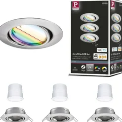 Upotettava LED-valaisin Paulmann Base Coin, 3kpl, Smart Home Zigbee 3.0, Ø90mm, himmennettävä, RGBW+, eri värejä