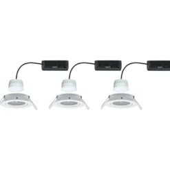 Upotettava LED-valaisin Paulmann Nova Coin, pyöreä, 84mm, 50°, säädettävä värilämpötila, 3x6W, 3x500lm, 230V, alumiini, mattavalkoinen, Verkkokaupan poistotuote