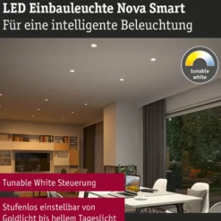 Upotettava LED-valaisin Paulmann Nova Coin, pyöreä, 84mm, 50°, säädettävä värilämpötila, 3x6W, 3x500lm, 230V, alumiini, mattavalkoinen, Verkkokaupan poistotuote