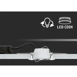 Upotettava LED-valaisin Paulmann Nova Coin, pyöreä, 84mm, 50°, säädettävä värilämpötila, 3x6W, 3x500lm, 230V, alumiini, mattavalkoinen, Verkkokaupan poistotuote