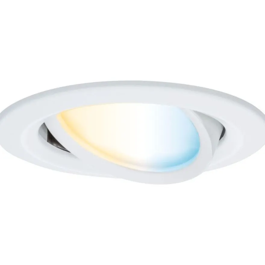 Upotettava LED-valaisin Paulmann Nova Coin, pyöreä, 84mm, 50°, säädettävä värilämpötila, 3x6W, 3x500lm, 230V, alumiini, mattavalkoinen, Verkkokaupan poistotuote