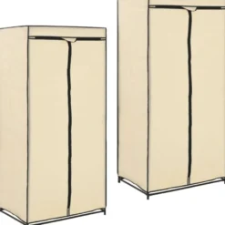Vaatekaapit 2 kpl, kerma, 75cm