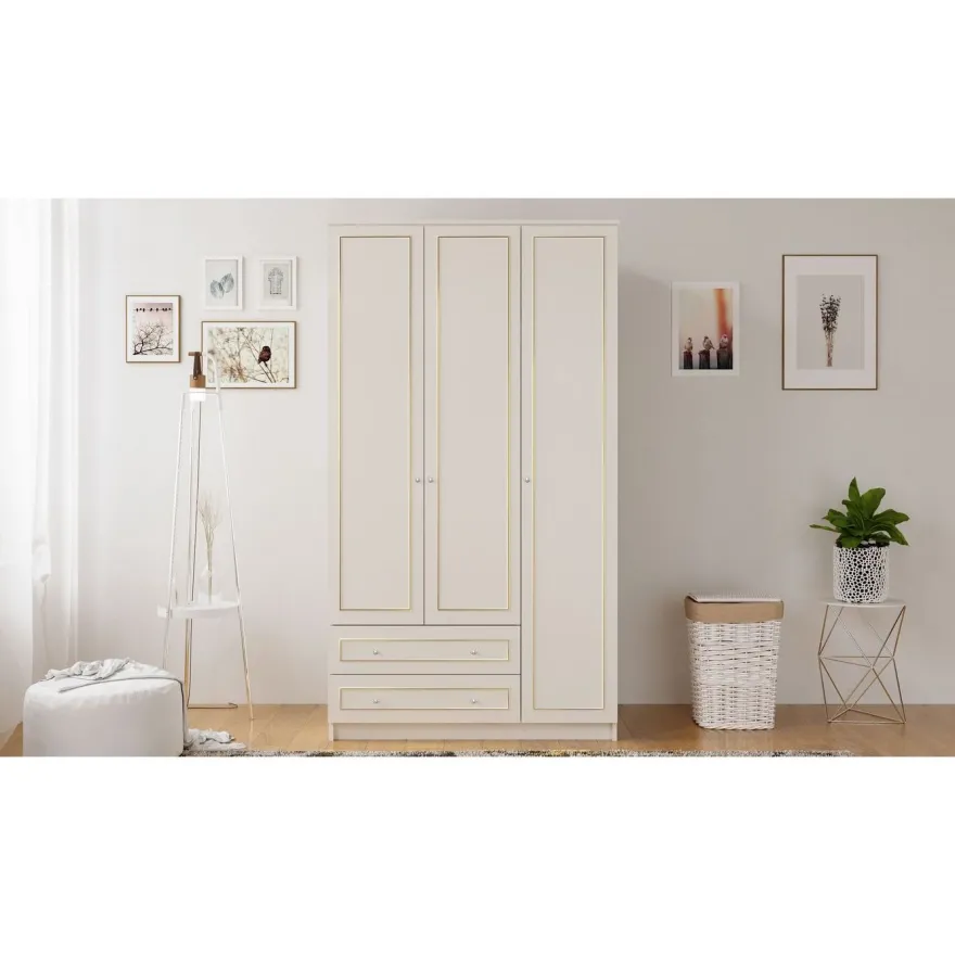 Vaatekaappi Linento Furniture Rb-076, 105x182cm, mattavalkoinen