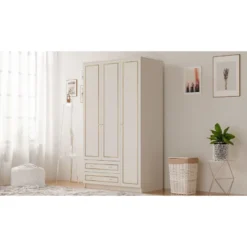 Vaatekaappi Linento Furniture Rb-076, 105x182cm, mattavalkoinen
