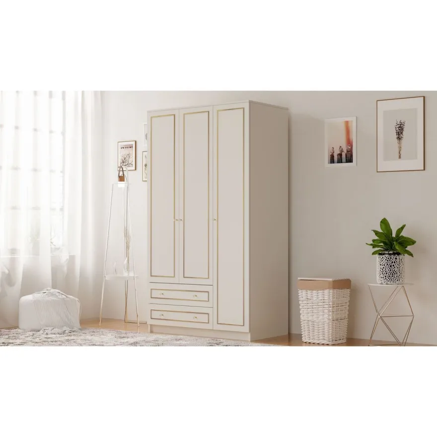 Vaatekaappi Linento Furniture Rb-076, 105x182cm, mattavalkoinen