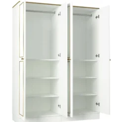 Vaatekaappi Linento Furniture Ravenna 4, valkoinen, 140cm