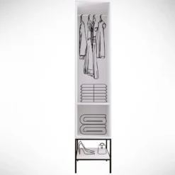 Vaatekaappi Linento Furniture Martin 1, 42cm, valkoinen
