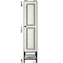 Vaatekaappi Linento Furniture Martin 1, 42cm, valkoinen