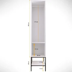 Vaatekaappi Linento Furniture Martin 1, 42cm, valkoinen