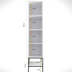 Vaatekaappi Linento Furniture Martin 1, 42cm, valkoinen