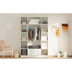 Vaatekaappi Linento Furniture Rb-185-03, 140x210cm, mattavalkoinen