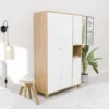 Vaatekaappi Linento Furniture Lisa 3522, tammi/valkoinen