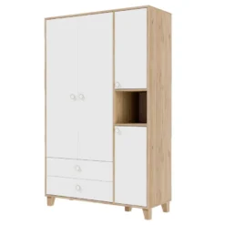 Vaatekaappi Linento Furniture Lisa 3522, tammi/valkoinen