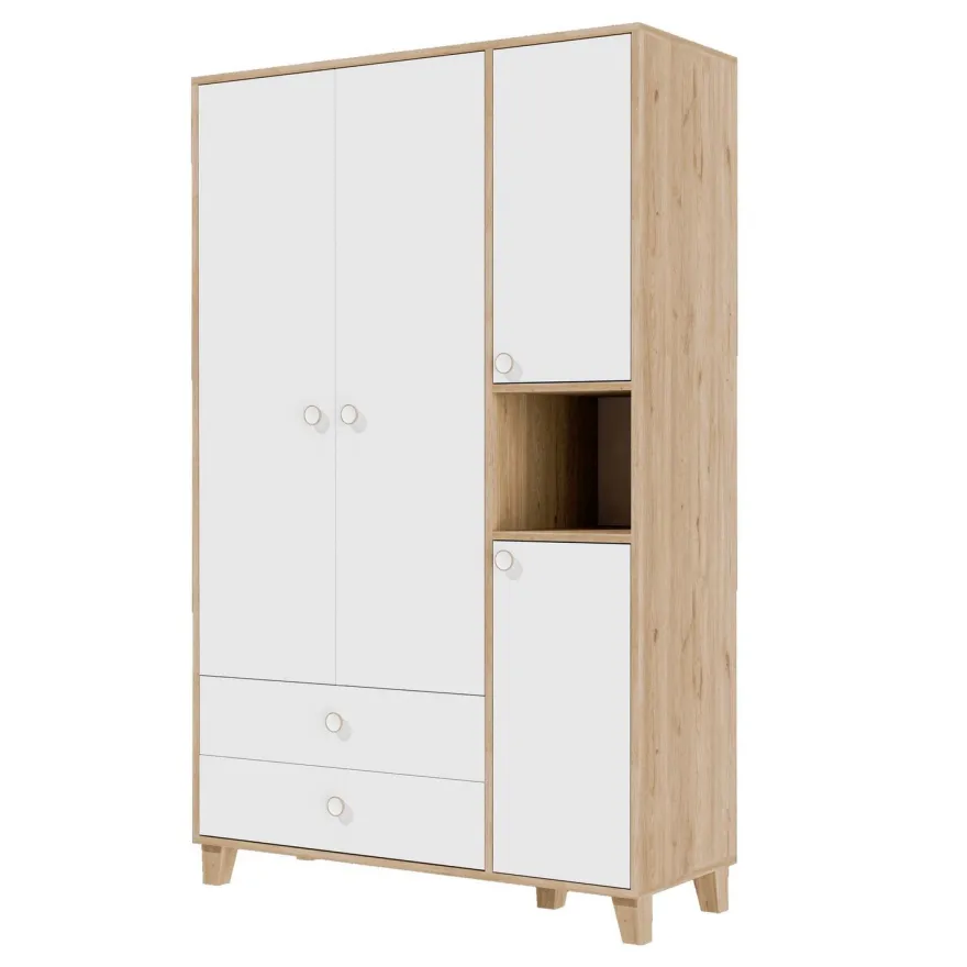 Vaatekaappi Linento Furniture Lisa 3522, tammi/valkoinen
