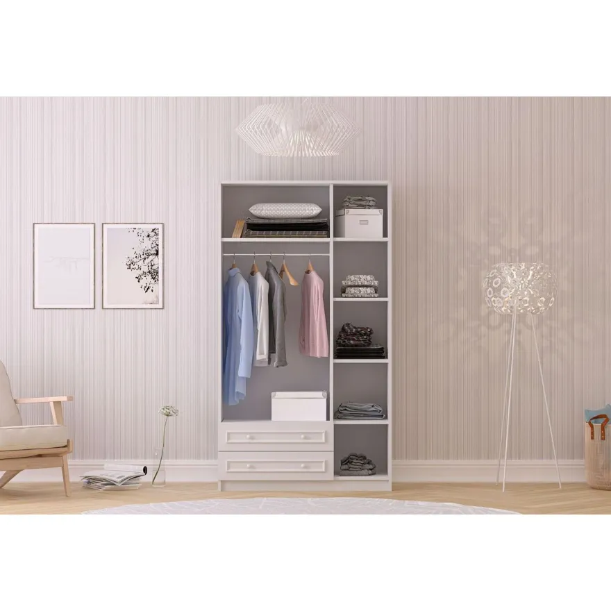 Vaatekaappi Linento Furniture Rb-186, 105x182cm, mattavalkoinen
