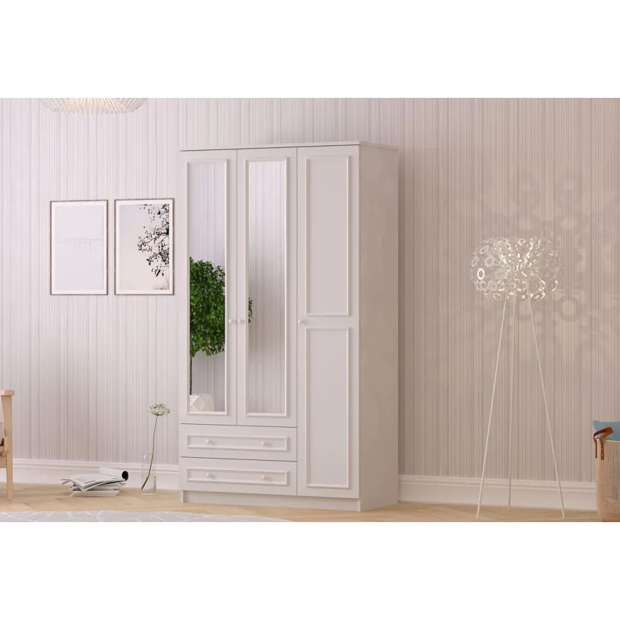 Vaatekaappi Linento Furniture Rb-186, 105x182cm, mattavalkoinen