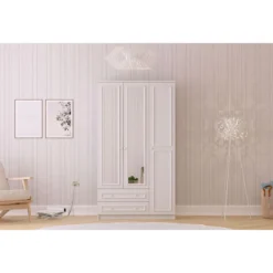 Vaatekaappi Linento Furniture Rb-186, 105x182cm, mattavalkoinen