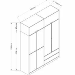 Vaatekaappi Linento Furniture Elina 185cm