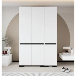 Vaatekaappi Linento Furniture Floransa 135, 135x210cm, valkoinen/antrasiitti