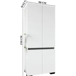 Vaatekaappi Linento Furniture Floransa 90, 90x210cm, valkoinen/antrasiitti
