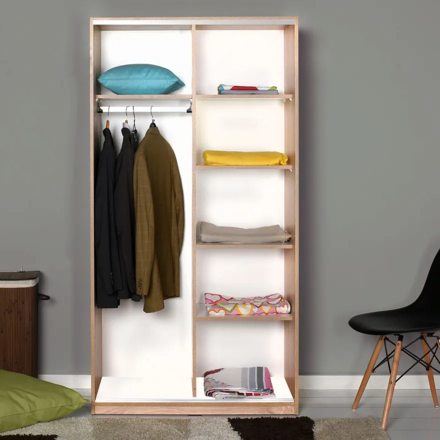 Vaatekaappi Linento Furniture Swd-436-Ss-2, 94x182cm, ruskea