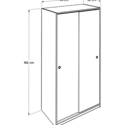 Vaatekaappi Linento Furniture Swd-436-Ss-2, 94x182cm, ruskea