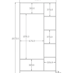 Vaatekaappi Linento Furniture Rb-185-01, 105x210cm, mattavalkoinen