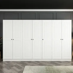 Vaatekaappi Linento Furniture Kale Mebran 4012 190x315cm valkoinen