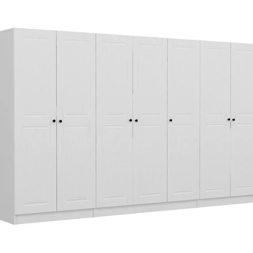 Vaatekaappi Linento Furniture Kale Mebran 4012 190x315cm valkoinen