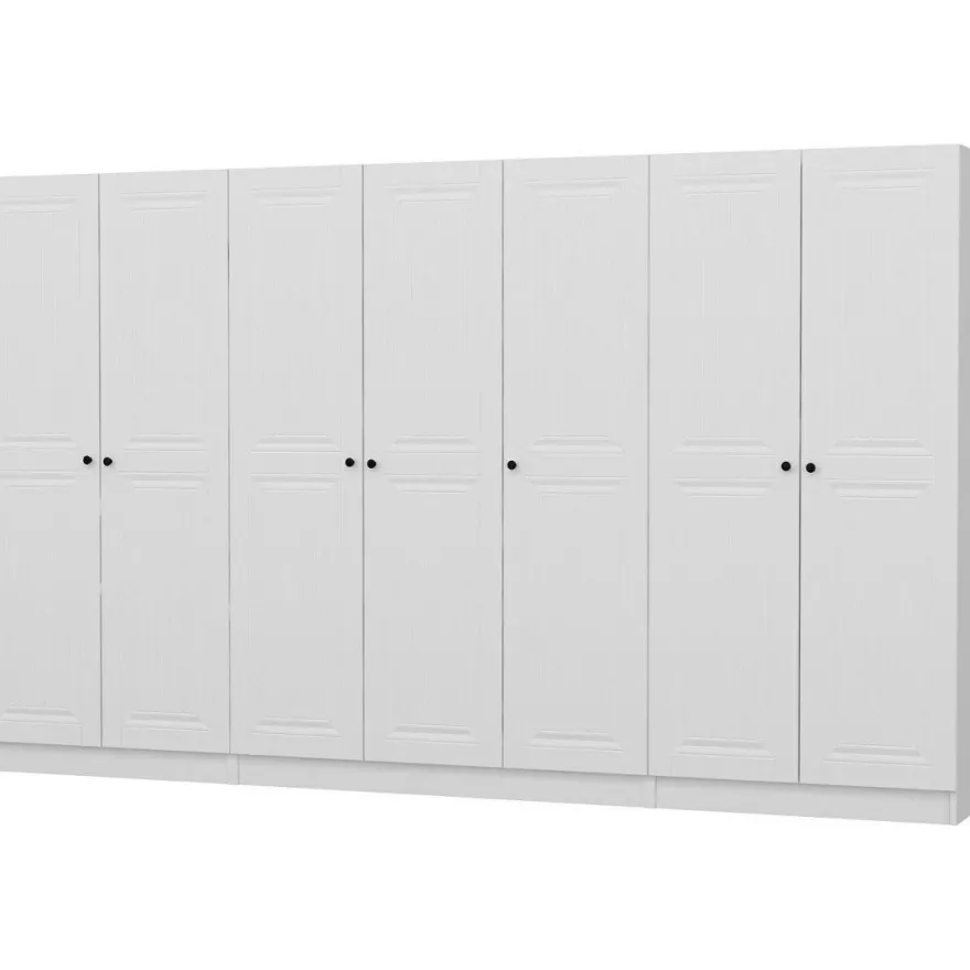 Vaatekaappi Linento Furniture Kale Mebran 4012 190x315cm valkoinen
