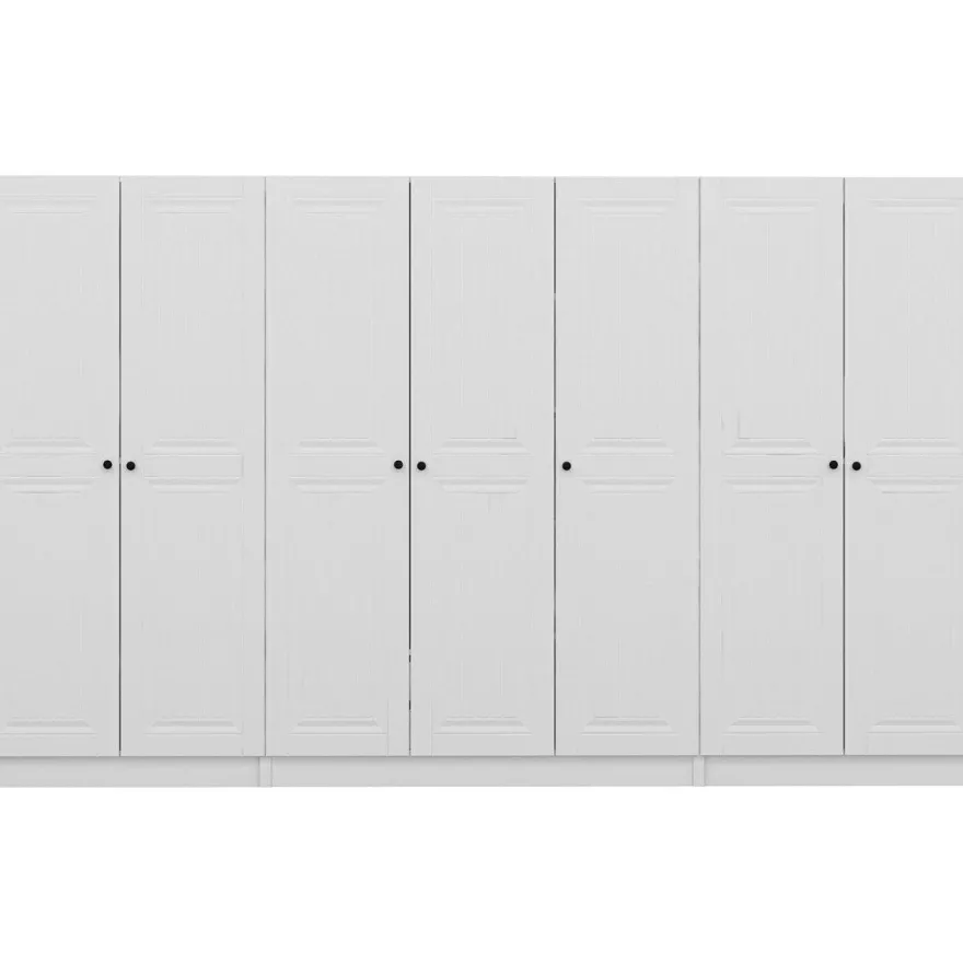 Vaatekaappi Linento Furniture Kale Mebran 4012 190x315cm valkoinen