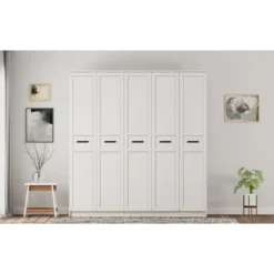 Vaatekaappi Linento Furniture Rb-168-01-005, 175x210cm, mattavalkoinen