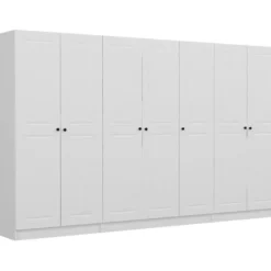 Vaatekaappi Linento Furniture Kale Mebran 4776 210x315cm valkoinen