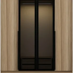Vaatekaappi Linento Furniture Kale Plus 210x180cm 2 läpikuultavaa ovea eri värejä