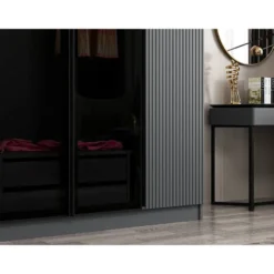 Vaatekaappi Linento Furniture Kale Plus 210x180cm 2 läpikuultavaa ovea eri värejä