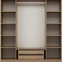 Vaatekaappi Linento Furniture Kale Plus 210x180cm 2 läpikuultavaa ovea eri värejä