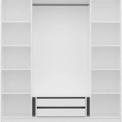 Vaatekaappi Linento Furniture Kale Plus 210x180cm 2 läpikuultavaa ovea eri värejä