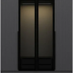 Vaatekaappi Linento Furniture Kale Plus 210x180cm 2 läpikuultavaa ovea eri värejä